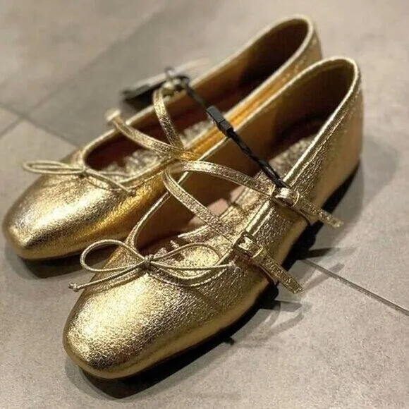 ZARA Bow Ballet Flats NWT