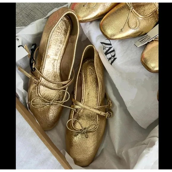 ZARA Bow Ballet Flats NWT