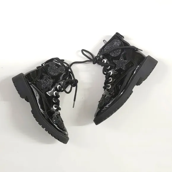 ZARA Disney Mickey boots with sparkle design combat boots size 12