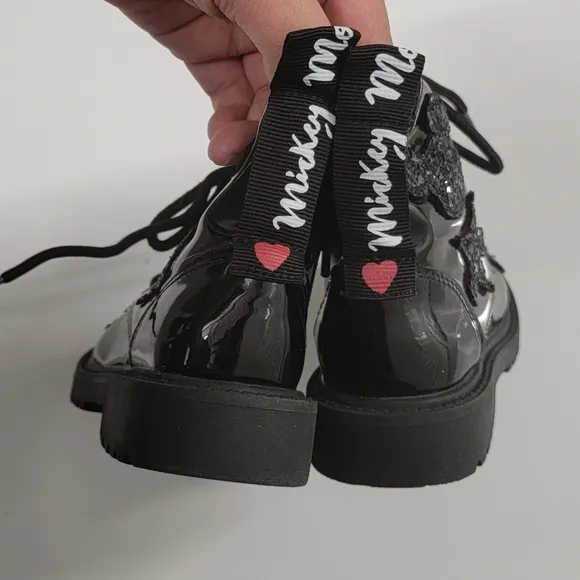 ZARA Disney Mickey boots with sparkle design combat boots size 12