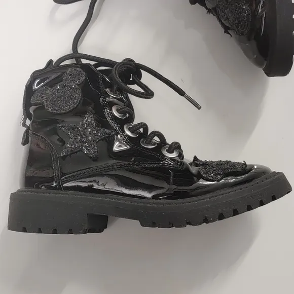 ZARA Disney Mickey boots with sparkle design combat boots size 12