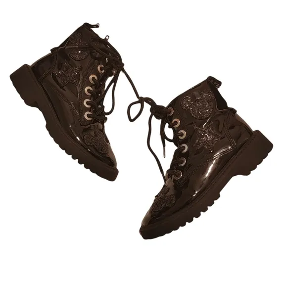 Zara Disney Mickey boots with sparkle design combat boots size 29/12