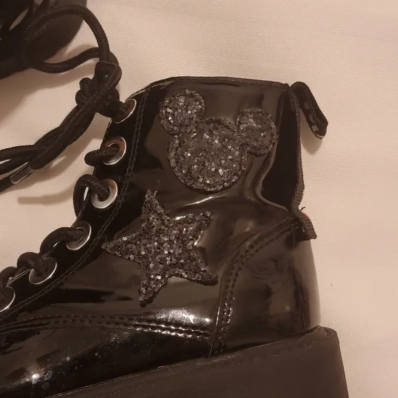 Zara Disney Mickey boots with sparkle design combat boots size 29/12