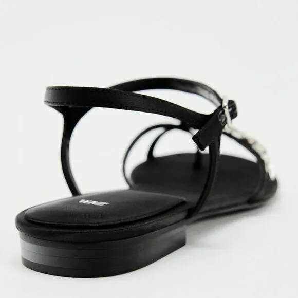 ZARA EMBELLISHED FLAT SANDALS SIZE 8