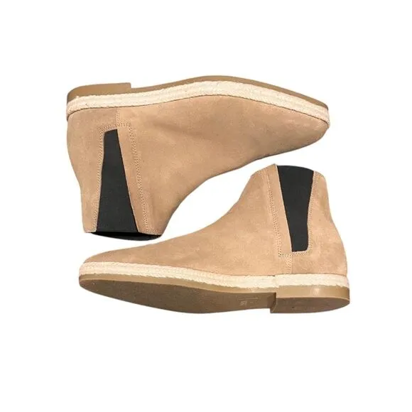 ZARA Men’s Dark Beige Jute Suede Ankle Chelsea Boots Sz 44 (US Sz 10)