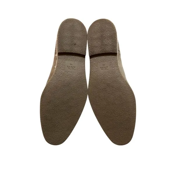 ZARA Men’s Dark Beige Jute Suede Ankle Chelsea Boots Sz 44 (US Sz 10)