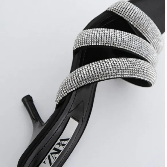 ZARA Sparkly Strap Heels Sandals