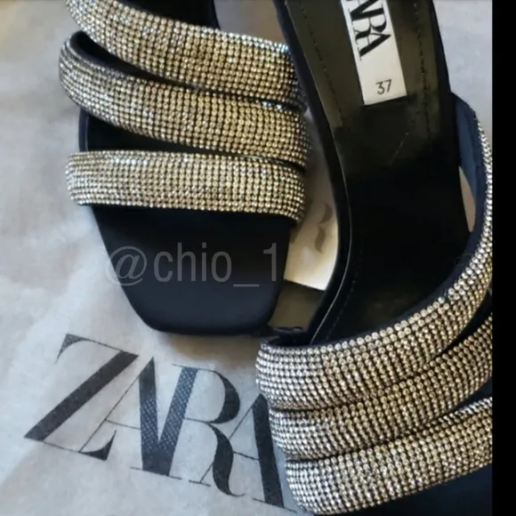 ZARA Sparkly Strap Heels Sandals