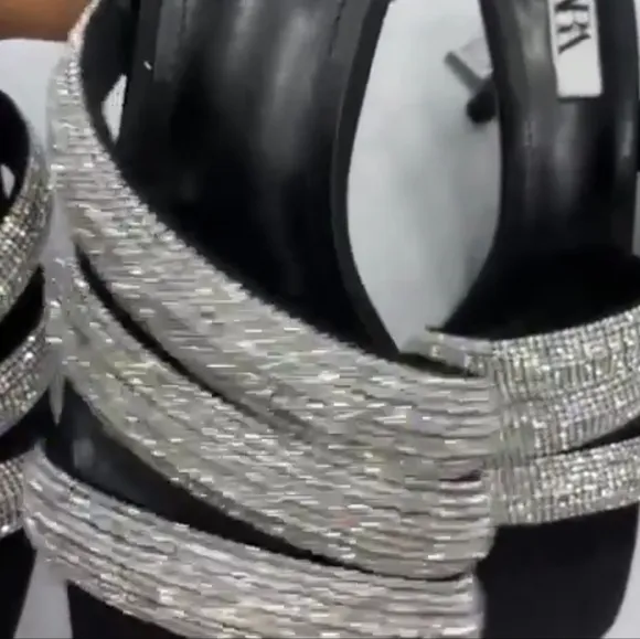 ZARA Sparkly Strap Heels Sandals