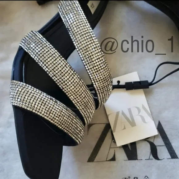 ZARA Sparkly Strap Heels Sandals
