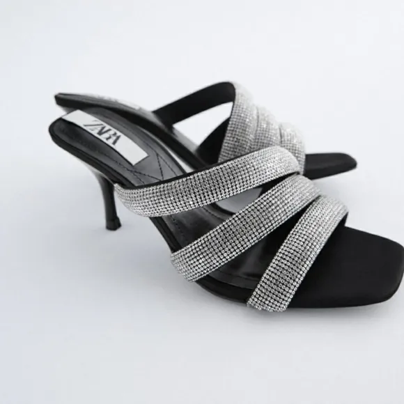ZARA Sparkly Strap Heels Sandals