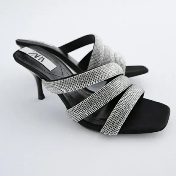 ZARA Sparkly Strap Heels Sandals