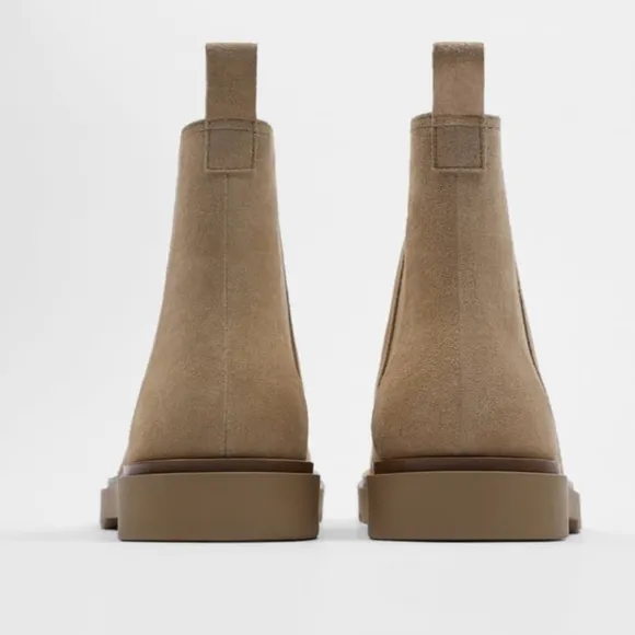 ZARA SPLIT SUEDE CHELSEA BOOTS