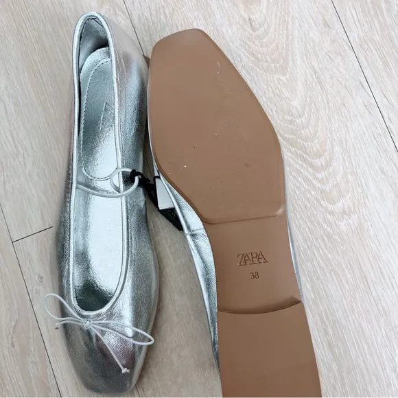 Zara Square Toe Ballet Flats