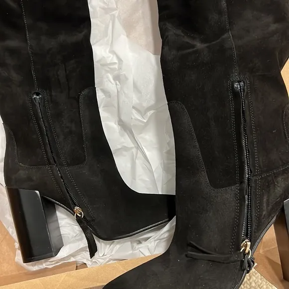 Zara super high over the knee suede heeled boots
