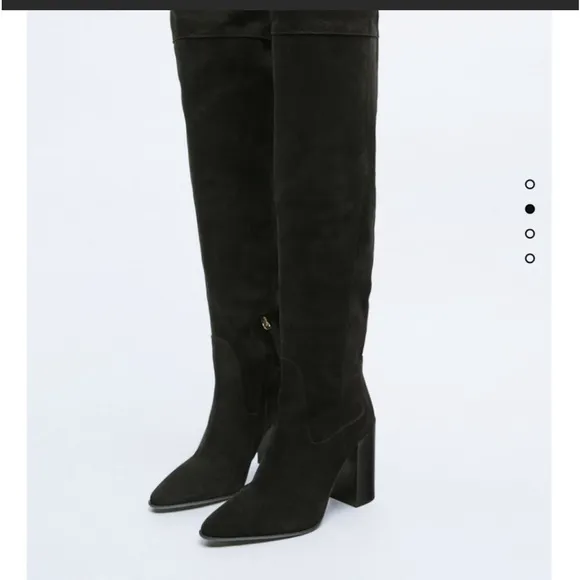 Zara super high over the knee suede heeled boots