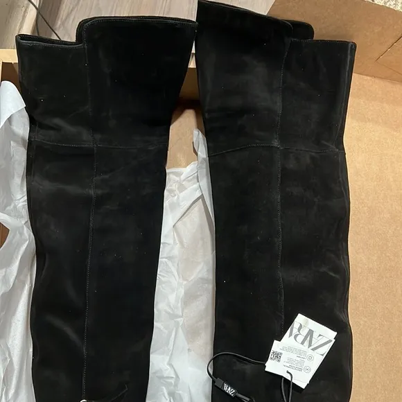 Zara super high over the knee suede heeled boots