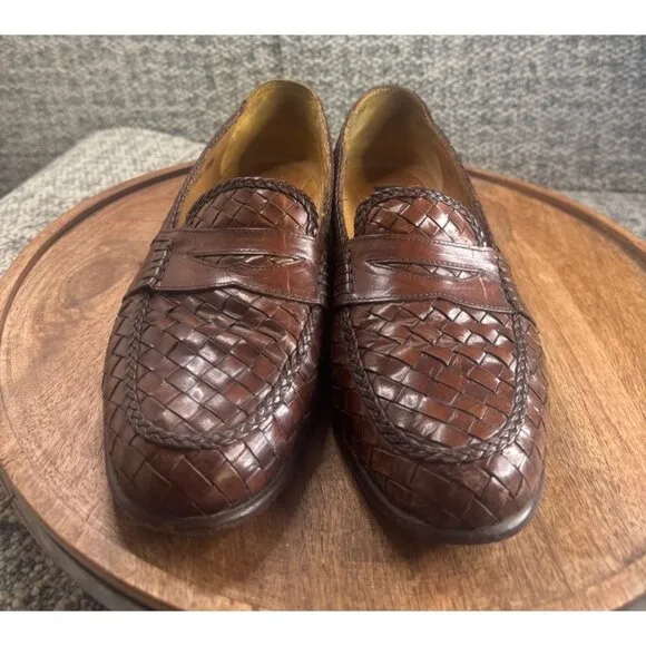 Zelli Men’s Woven Loafer Shoes Handcrafted  Made In Italy 10.5 M