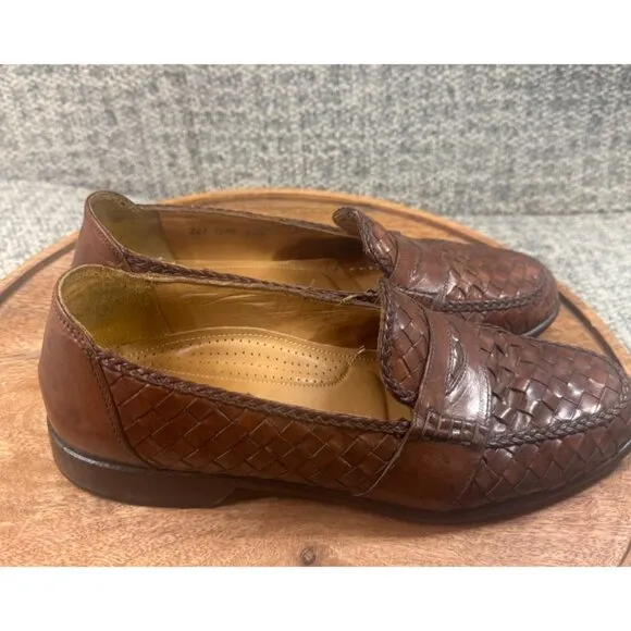 Zelli Men’s Woven Loafer Shoes Handcrafted  Made In Italy 10.5 M