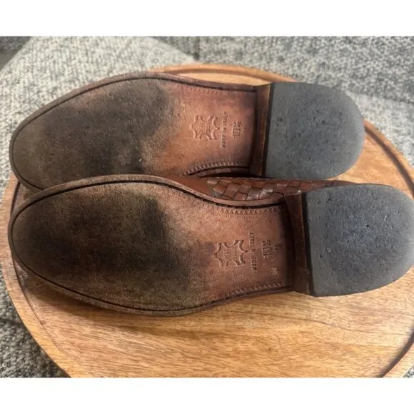 Zelli Men’s Woven Loafer Shoes Handcrafted  Made In Italy 10.5 M