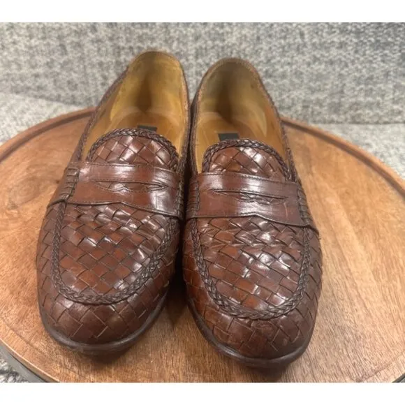 Zelli Men’s Woven Loafer Shoes Handcrafted  Made In Italy 10.5 M