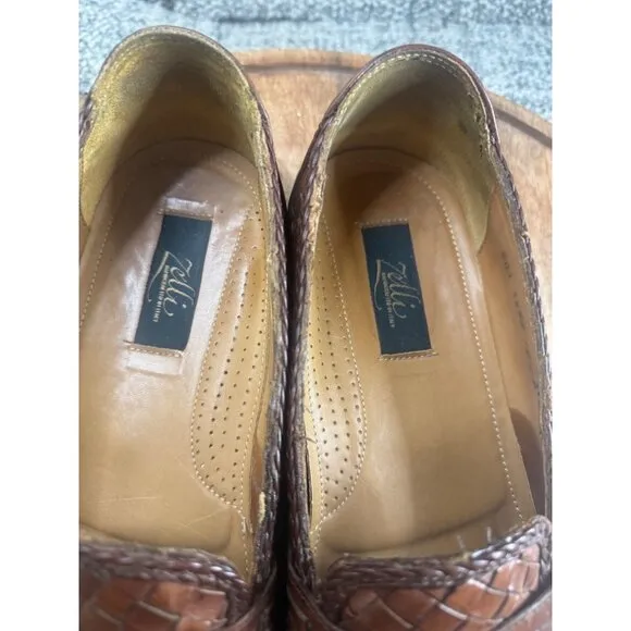 Zelli Men’s Woven Loafer Shoes Handcrafted  Made In Italy 10.5 M